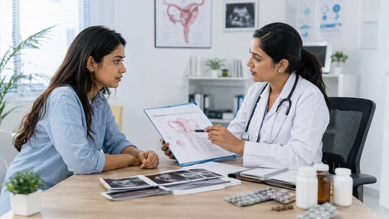 Mất kinh nhiều tháng, tăng cân nhanh, sụt cân bất thường, tim đập nhanh, mụn nặng hoặc rụng tóc nhiều nên được thăm khám.